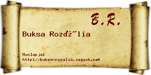 Buksa Rozália névjegykártya